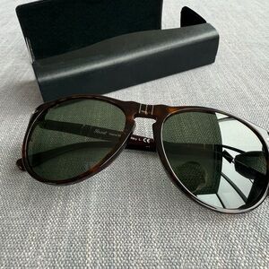 Persol Aviator Sunglasses Brown Green UV Protection
